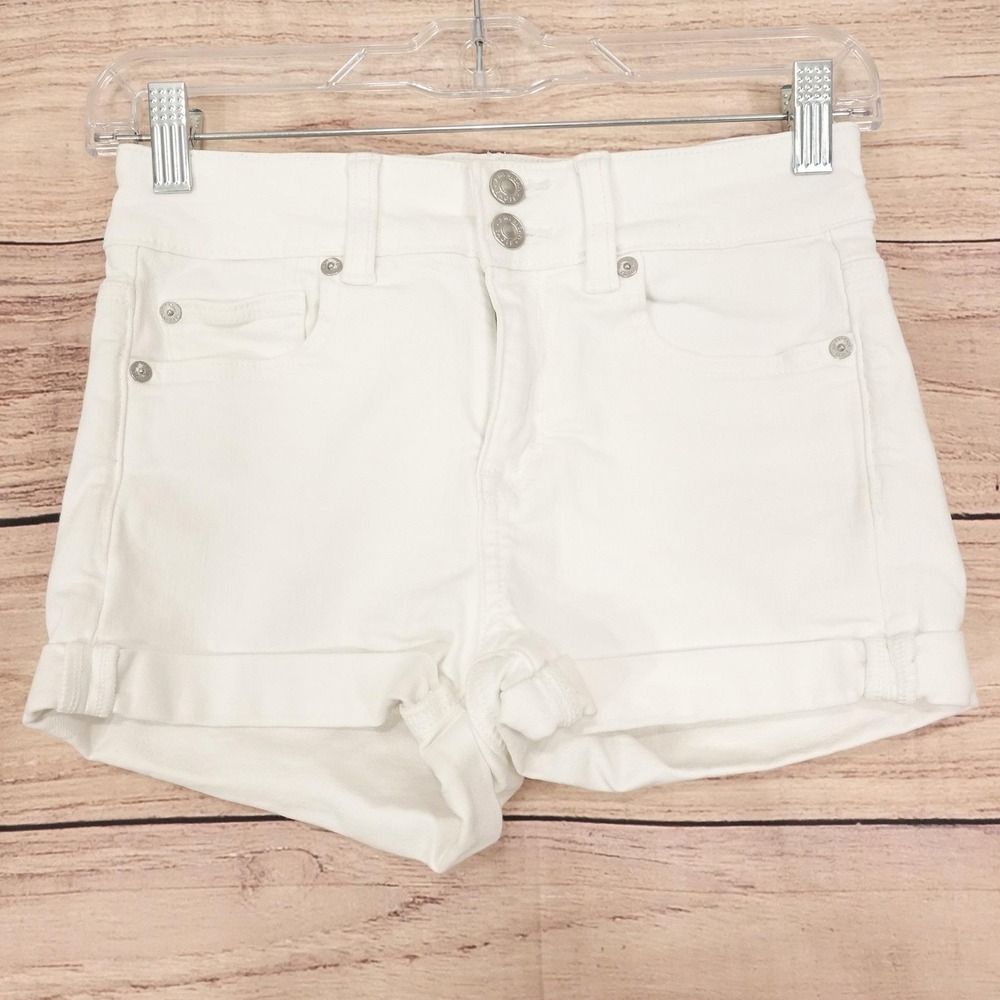 American Eagle Outfitters Cut-Off Denim Shorts Womens 00 White Next Level
